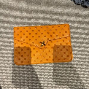 Ela Handbag orange leather Clutch Bag